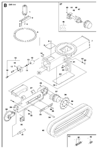 Hydraulic Stack Diagram and Parts List for DXR310 (1 - 42)(2009-07) Husqvarna Demolition Hammer