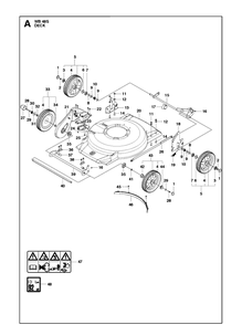 Mower Deck / Cutting Deck Diagram and Parts List for WB48S  Husqvarna Lawn Mower