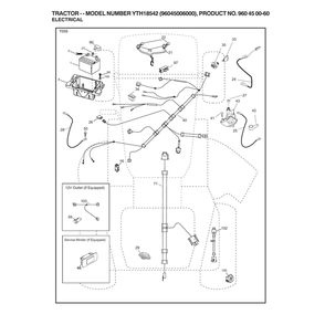 Electrical Diagram and Parts List for 96045006000  Husqvarna Lawn Tractor