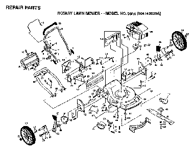 Repair Parts Diagram and Parts List for 56HS (954140039A, 702511)(1996-10) Husqvarna Lawn Mower