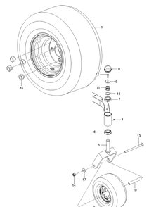 Wheels And Tires Diagram and Parts List for Z248F (96795390300)(2018-10) Husqvarna Lawn Mower