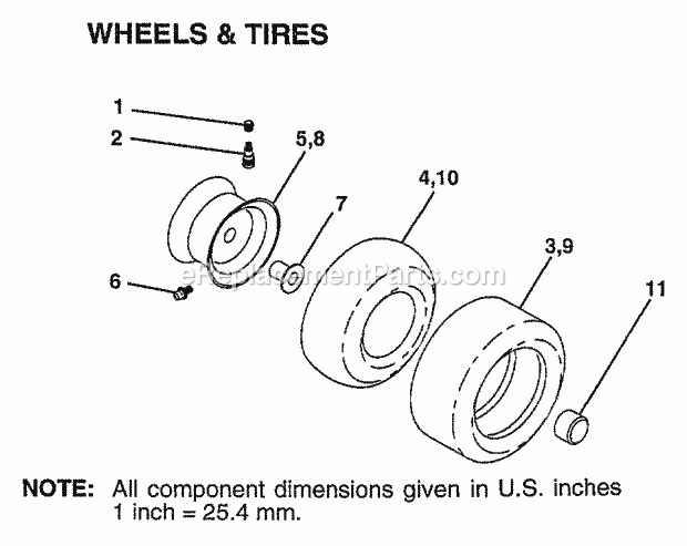 Transaxle Diagram and Parts List for Y1950A 1995 Husqvarna Lawn Tractor