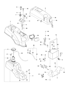 Ignition System Diagram and Parts List for RZ4623 (96700980201)(2015-05) Husqvarna Lawn Mower