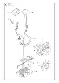 Electrical Diagram and Parts List for T540IXPG  Husqvarna Chainsaw