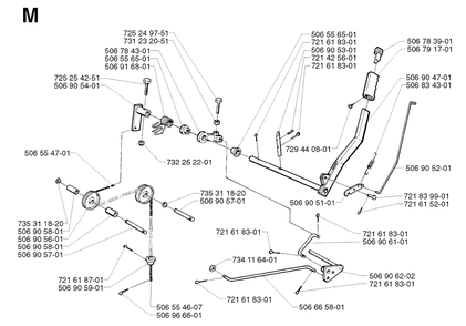 Controls Diagram and Parts List for R11 2002-02 Husqvarna Lawn Tractor