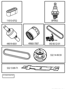 Frequently Used Parts Diagram and Parts List for TS242D  Husqvarna Lawn Tractor
