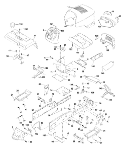 Chassis And Enclosures Diagram and Parts List for GTH2550 (954567109-B)(2001-02) Husqvarna Lawn Tractor