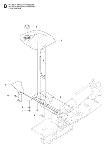 Fuel System Diagram and Parts List for R15-V2AWD (965200901)(2008-01) Husqvarna Lawn Tractor