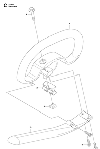 Handle Diagram and Parts List for 233RJ 20090100001-20112700000 Husqvarna Brush Cutter