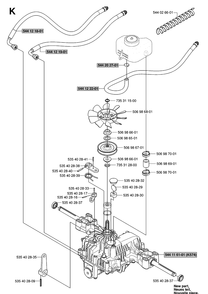 Transmission 2 Diagram and Parts List for RIDER155AWD (965089301)(2006-01) Husqvarna Lawn Mower