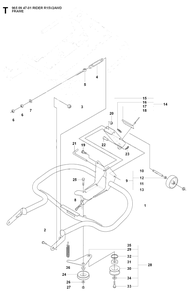 Frame Diagram and Parts List for R15-V2AWD (965094701)(2007-01) Husqvarna Lawn Tractor