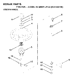 Steering Diagram and Parts List for LR122 (954140014B)(1999-03) Husqvarna Lawn Tractor