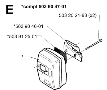 Muffler Diagram and Parts List for 240RBD 19970500001-20004000000 Husqvarna Brush Cutter