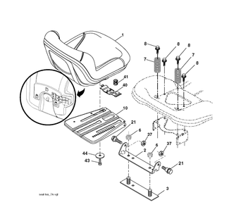 Seat Diagram and Parts List for YTH150 (96041002204)(2010-01) Husqvarna Lawn Tractor
