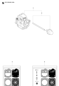 Carburetor Diagram and Parts List for 235 20080100001-20091400000 Husqvarna Chainsaw