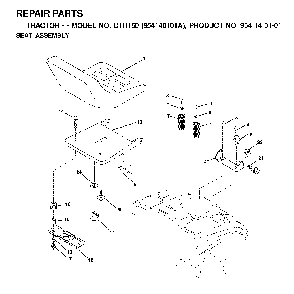 Seat Diagram and Parts List for CTH150 (954140101A)(1999-10) Husqvarna Lawn Tractor