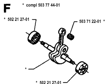 Crankshaft Diagram and Parts List for 225LD 19942300001-19951000000 Husqvarna Edger