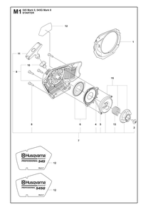 Starter Diagram and Parts List for 545GMARKII  Husqvarna Chainsaw