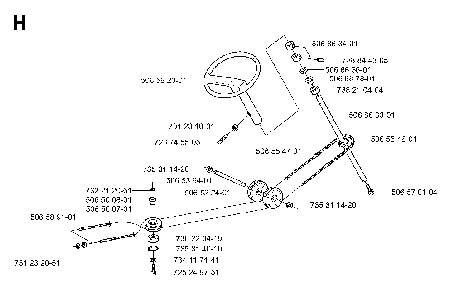 Steering Diagram and Parts List for RIDER13RSPECIAL (953533001)(2003-09) Husqvarna Lawn Tractor