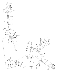 Steering Assembly Diagram and Parts List for YTH2048 (954567086-A)(2001-02) Husqvarna Lawn Tractor
