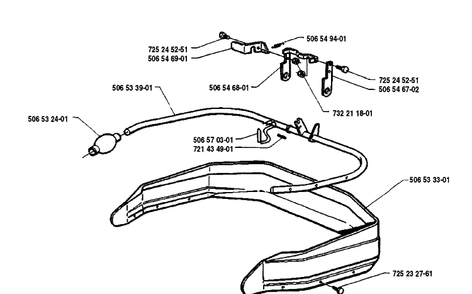 Bumper Assembly Complete Diagram and Parts List for RIDER8508 1990-02 Husqvarna Lawn Mower