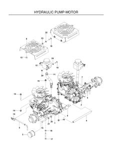Hydraulic Pump- Motor Diagram and Parts List for MZ5424S (967003901)(2012-01) Husqvarna Lawn Mower