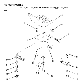 Seat Diagram and Parts List for LR122 (954140014B)(1999-03) Husqvarna Lawn Tractor