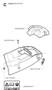 Cover Diagram and Parts List for 365 20020100001-20034400000 Husqvarna Chainsaw