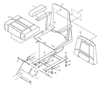 Seat Assembly Diagram and Parts List for ZTH4217A (539104770-01)(2000-03) Husqvarna Lawn Mower