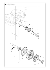 Wheels And Tires Diagram and Parts List for 430XH 2020 Husqvarna Lawn Mower