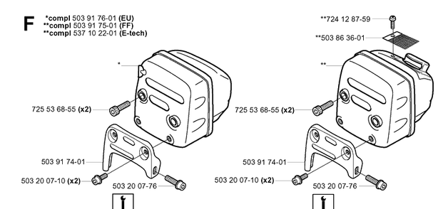 Muffler Diagram and Parts List for 359 20050600001-20060600000 Husqvarna Chainsaw