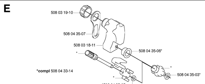 Oil Tank Diagram and Parts List for 316 20033100001-Current Husqvarna Chainsaw