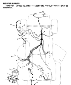 Electrical Diagram and Parts List for YTH2148-LO21H48F 2004-03 Husqvarna Lawn Tractor