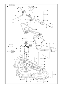 52-Inch/132cm Cutting Deck 7 Diagram and Parts List for C132 (961019501)(2012) Husqvarna Lawn Tractor Accessories