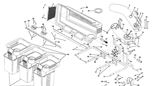 Grass Catcher Diagram and Parts List for C342 (954040503A)(1997-12) Husqvarna Lawn Tractor Accessories