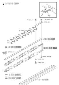 Cutting Equipment Diagram and Parts List for 326HD60 (X-SERIES)(20062700001-20082200000) Husqvarna Hedge Trimmer