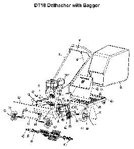 Bagger Diagram and Parts List for DT18C 2001-03 Husqvarna Dethatcher
