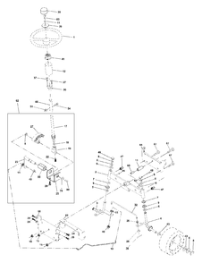 Steering Assembly Diagram and Parts List for LTH1342 (954567031-A)(2000-12) Husqvarna Lawn Tractor