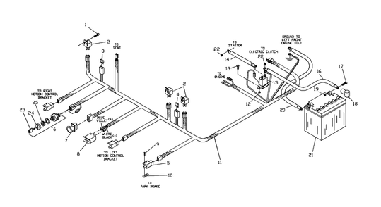Wiring Assembly (Kawasaki Only) Diagram and Parts List for ZTHKH4820 2000-05 Husqvarna Lawn Mower