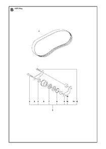 Belt Diagram and Parts List for K970RING 2011-12 Husqvarna Circular Saw