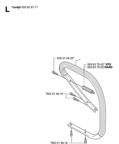 Handle 3 Diagram and Parts List for 362XP 20070100001-Current Husqvarna Chainsaw