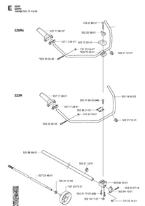 Shaft And Handle 2 Diagram and Parts List for 326RX 20061400001-20070100000 Husqvarna Brush Cutter