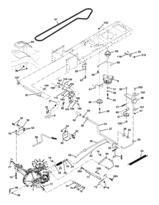 Drive Diagram and Parts List for YTH2148 (954572035-A)(2005-01) Husqvarna Lawn Tractor
