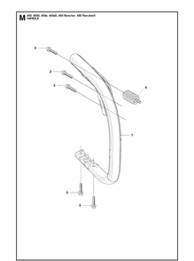 Handle Diagram and Parts List for 450 450II-450E-450EII-450 RANCHER-450 RANCHERII Husqvarna Chainsaw