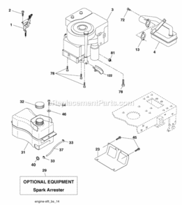 Page E Diagram and Parts List for 96018000100 2010-02 Husqvarna Lawn Tractor