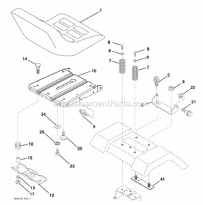 Page H Diagram and Parts List for 96018000100 2010-02 Husqvarna Lawn Tractor