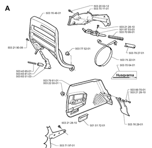 Chain Brake Diagram and Parts List for 365 19963500001-19974900000 Husqvarna Chainsaw
