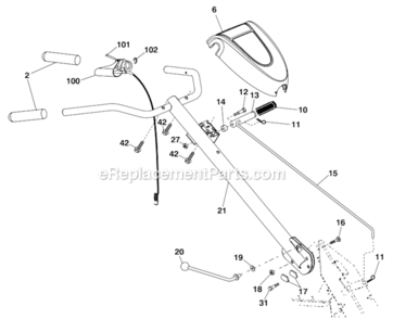 Part Location Diagram of 532446156 Husqvarna Handle