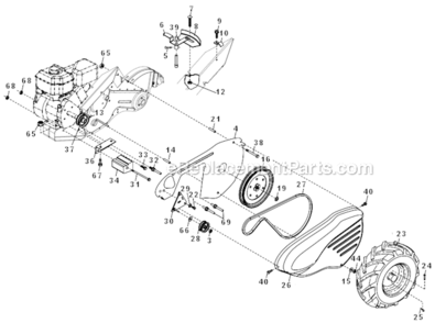 Main_Frame_Left_Side Diagram and Parts List for 96093001202  Husqvarna Tiller