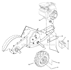 Main_Frame_Right_Side Diagram and Parts List for 96093001202  Husqvarna Tiller